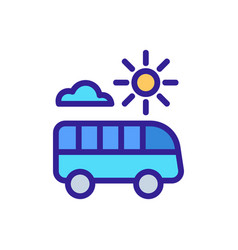 Riding Bus In Fine Sunny Weather Icon