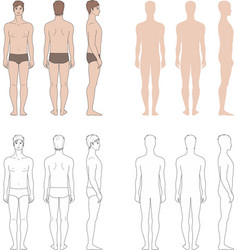 Set Of Male Figure Templates Fashion Croquis