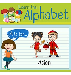 Flashcard Letter A Is For Asian