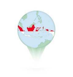 Indonesia Map Stylish Location Icon With