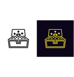 Outline Treasure Chest Icon With Editable Stroke