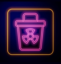 Glowing Neon Infectious Waste Icon Isolated