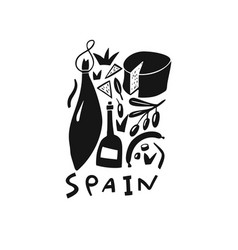 Hand Drawn Symbol Of Spain Travel Of Spain Food