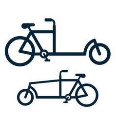 Icon Set Of Cargo Bike Or Delivery Bicycle