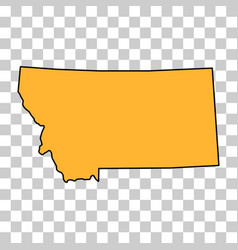 Montana Map Shape United States Of America Flat