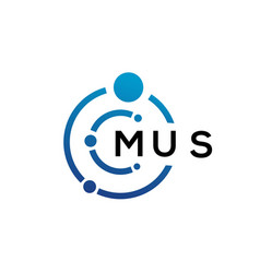 Mus Letter Technology Logo Design On White