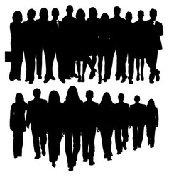 Silhouette Of A Huge Crowd Of Business People