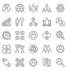 Sociology Science Outline Icons Set - Social