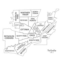 Modern City Map - Toledo Ohio City Of The Usa