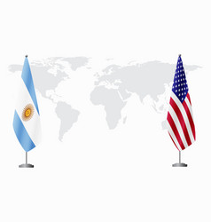 Argentina And Usa Flags For Official Meeting