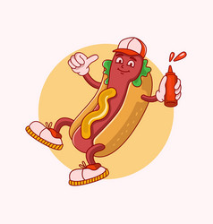 Cartoon Hotdog Mascot Character