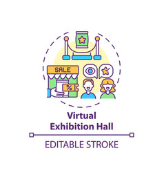 Virtual Exhibition Hall Concept Icon