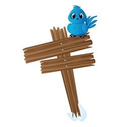 Blue Bird On Wood Sign