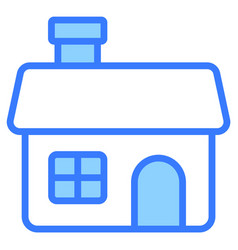 House Blue Outline Icon Merry Christmas And Happy