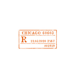 Postage Stamp Chicago Post Office Isolated Mark