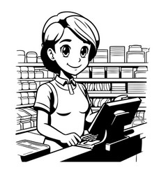 Teenage Girl Working At A Computer In Library