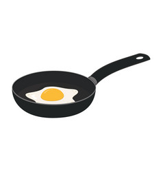 Fried Egg In A Black Frying Pan Color