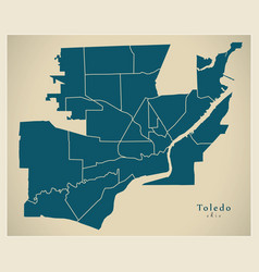 Modern City Map - Toledo Ohio City Of The Usa