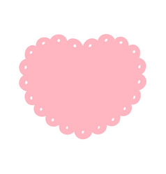 Scalloped Edge Doily Heart Frame Badge Simple