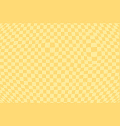 Yellow Retro Psychedelic Checkerboard Pattern