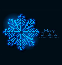 Blue Neon Snowflakes Background Design