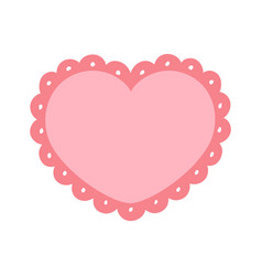 Scalloped Edge Doily Heart Frame Simple Label