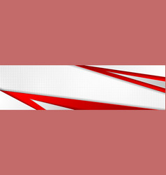 Abstract Red And Grey Tech Geometric Banner Design