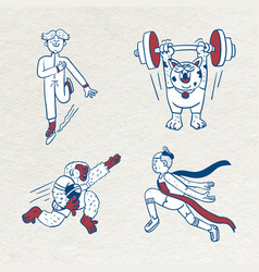 Athletes Doodle Character Collection