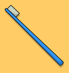 Cartoon Flat Of A Blue Toothbrush