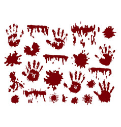 Horror Murder Blood Spots And Hand Palm Prints