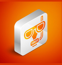 Isometric Diving Mask And Snorkel Icon Isolated On