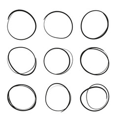 Set Hand Drawn Ovals