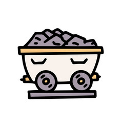 Coal Mine Cart Color Doodle Simple Icon