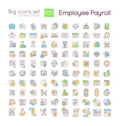 Employee Payroll Rgb Color Icons Set