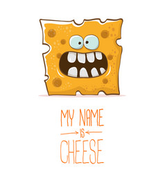 Funny Cartoon Cute Orange Cheese Character