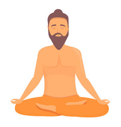 Indian Man Icon Cartoon Yoga Pose