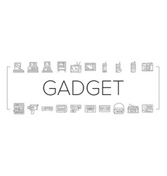 Retro Gadget Technology Device Icons Set