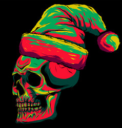 Skull Wearing Santa Claus Hat