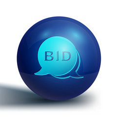 Blue Bid Icon Isolated On White Background