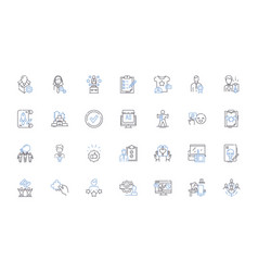 Commerce Line Icons Collection Marketplace E