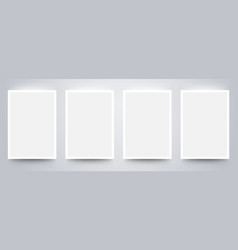 Four Sheets Of White Paper With Shadow For Your