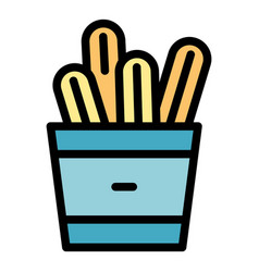 Plate Churro Icon Flat