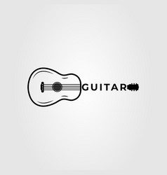 Acoustic Guitar Logo Or Bass For Music Symbol