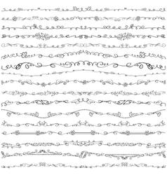 Doodle Florish Seamless Line Borders Pattern