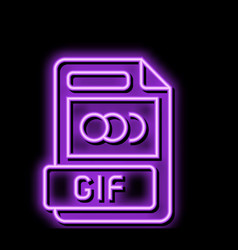 Gif File Format Document Neon Glow Icon