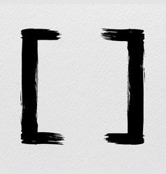 Square Brackets Symbol Brush Stroke Hand Drawn