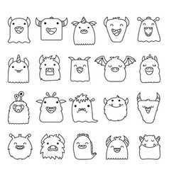 Cute Kawaii Little Monster Coloring Page Cartoon