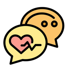 Health Chat Icon Flat