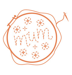 Mothers Day Embroidery Stroke