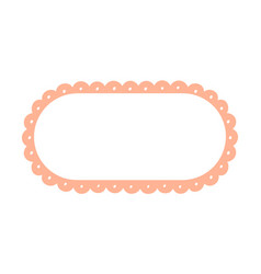 Scalloped Edge Oval Long Frame Badge Simple